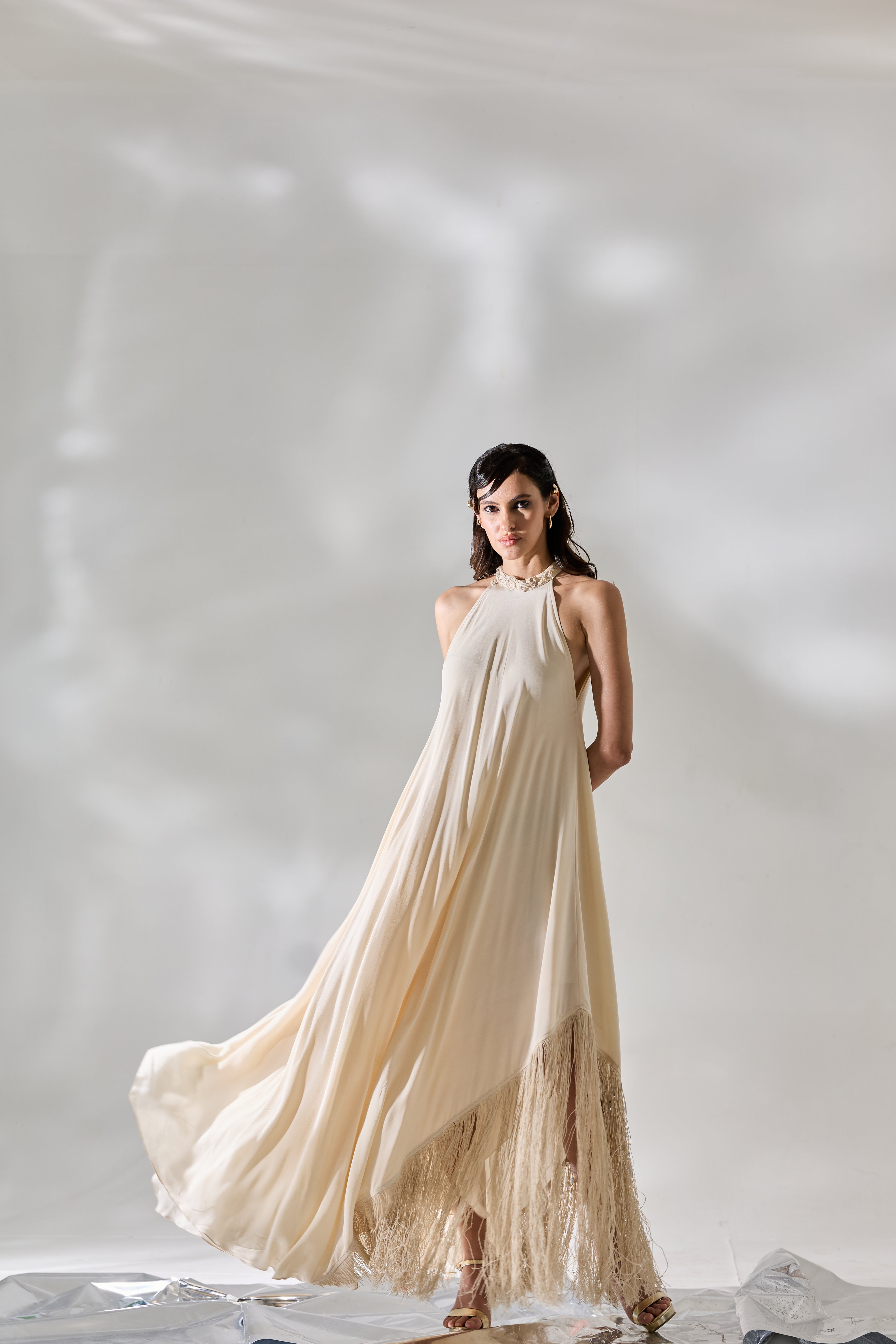 Ivory Fringe Dress - Dress