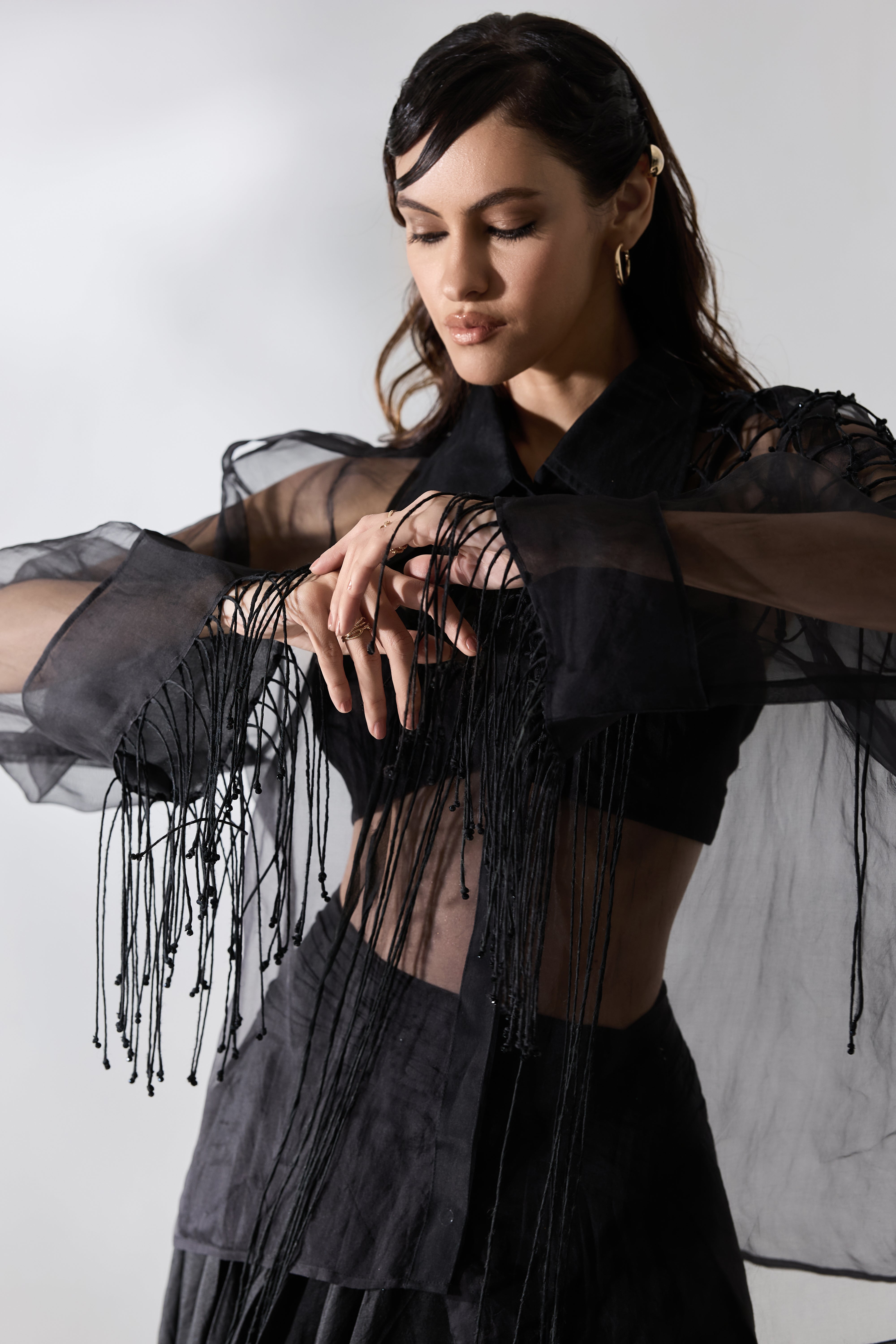 Fringe Veil Shirt Set - Shirt