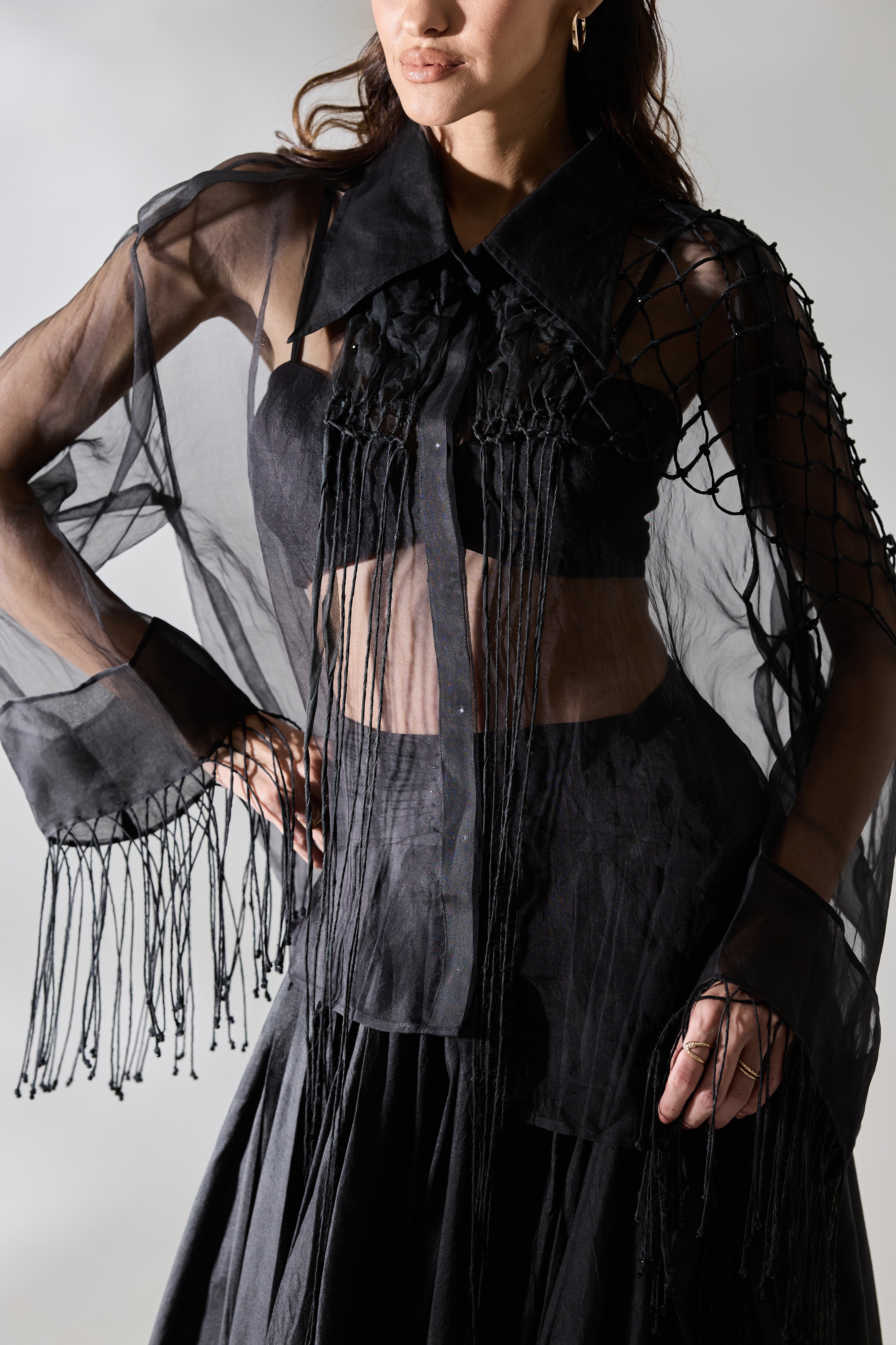 Fringe Veil Shirt Set - Shirt