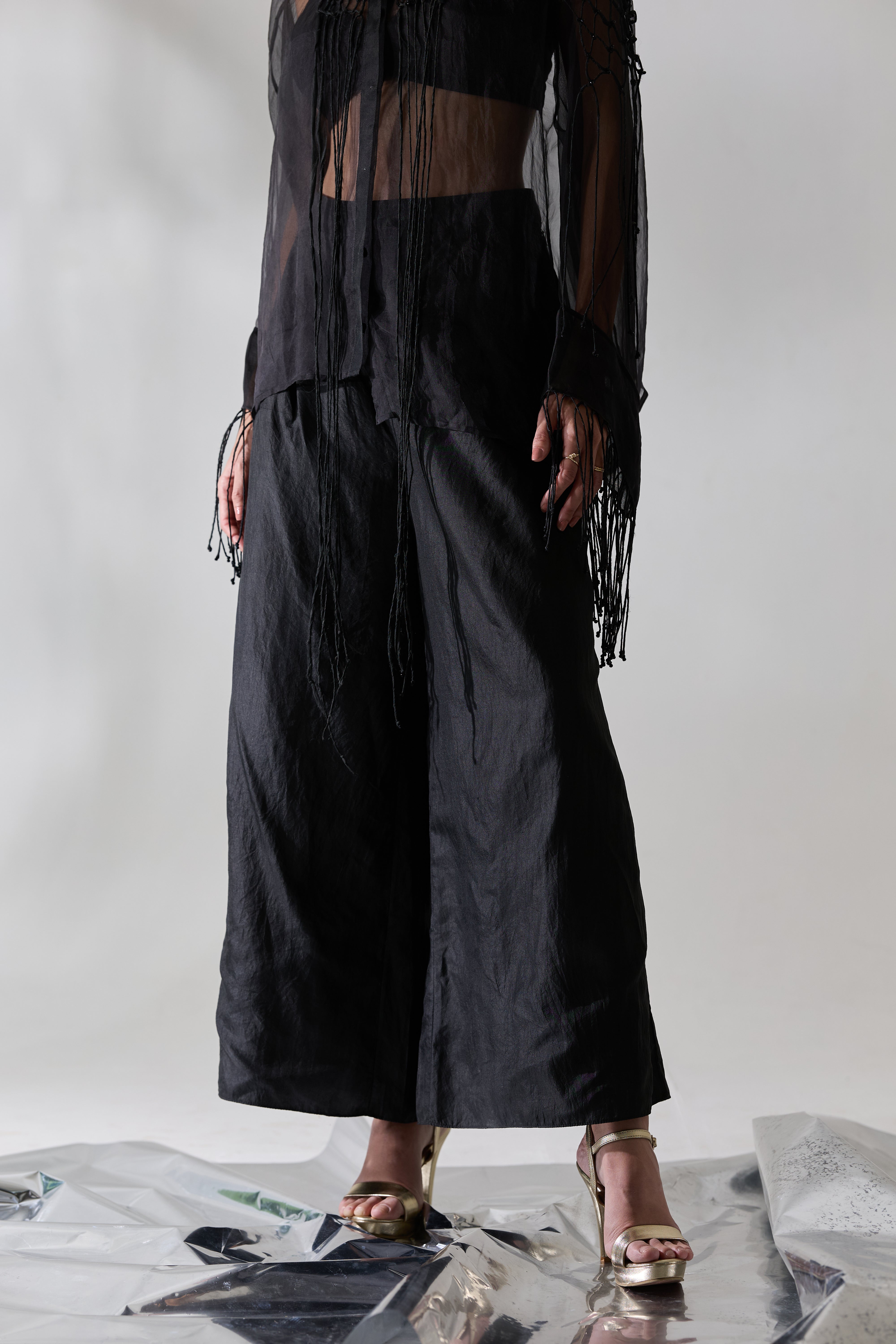 Fringe Veil Shirt Set - Pants