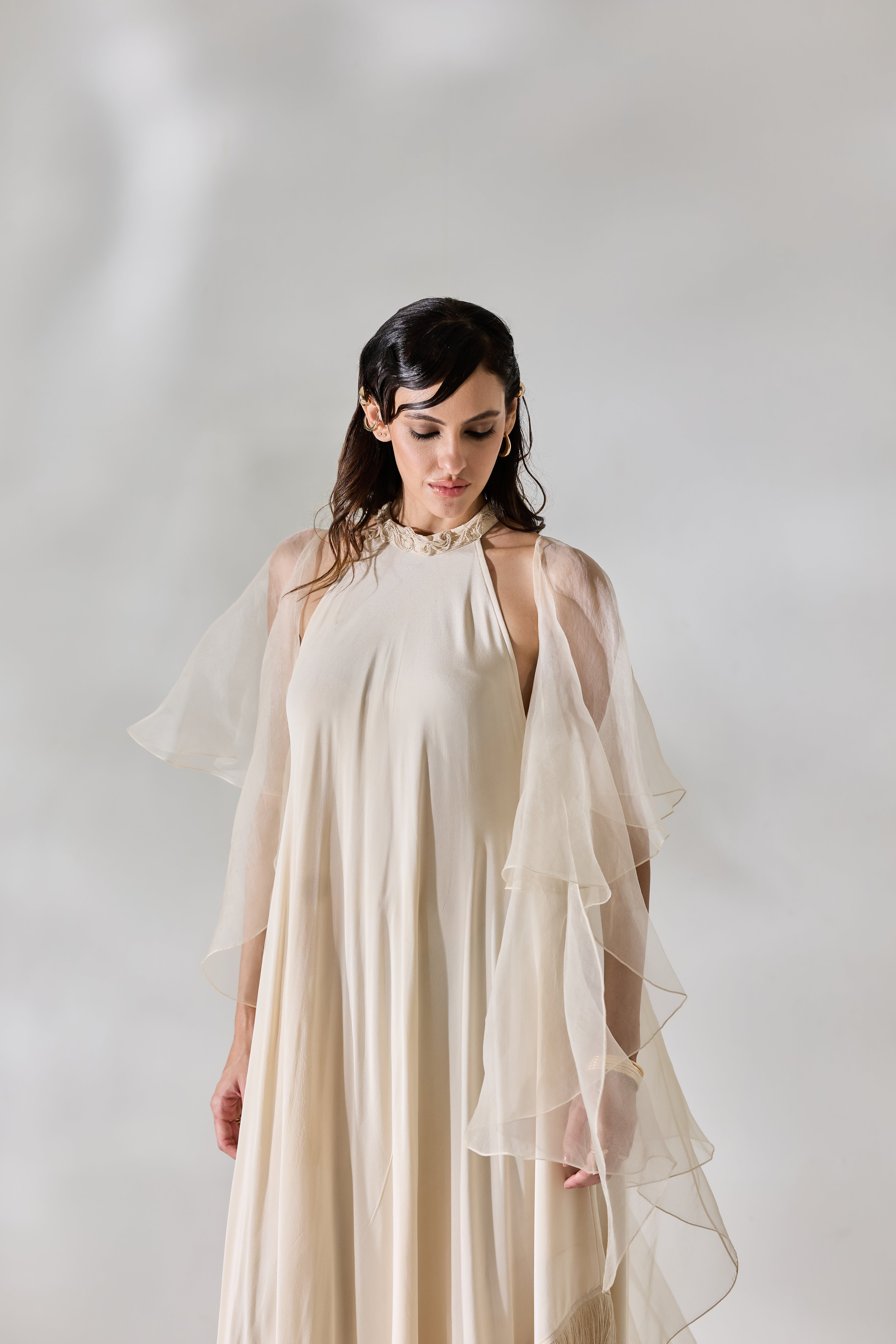 Ivory Fringe Dress - Ruffle